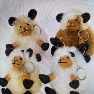 100% Alpaca Hair Sheep Keychain 4 inch